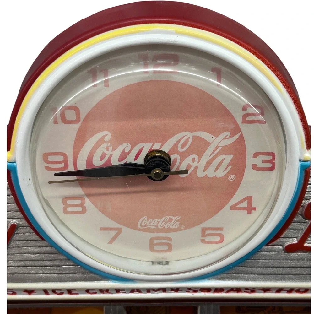 Vintage 1988 Burwood Coca-Cola Family Drive-In Wall Clock Retro Diner Cars